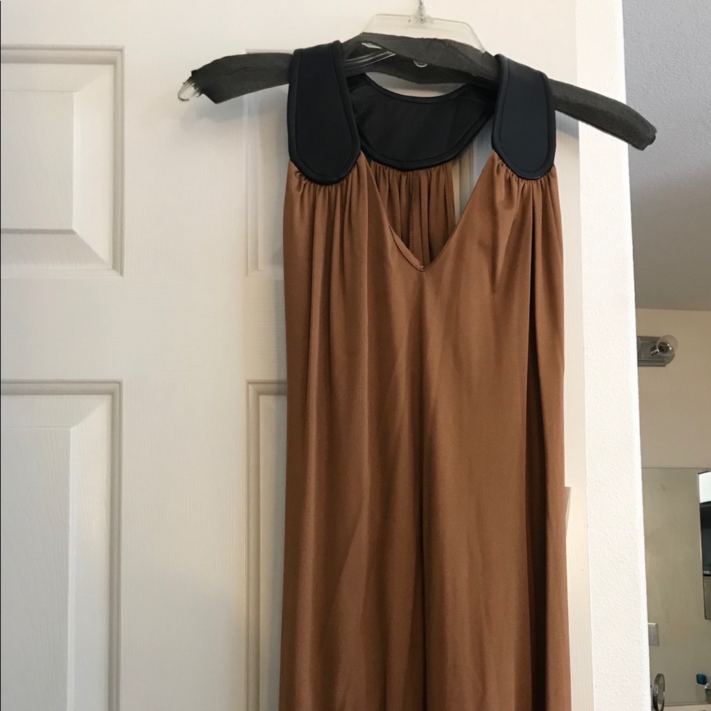 Brand New Mara Hoffman bronze & leather dress
